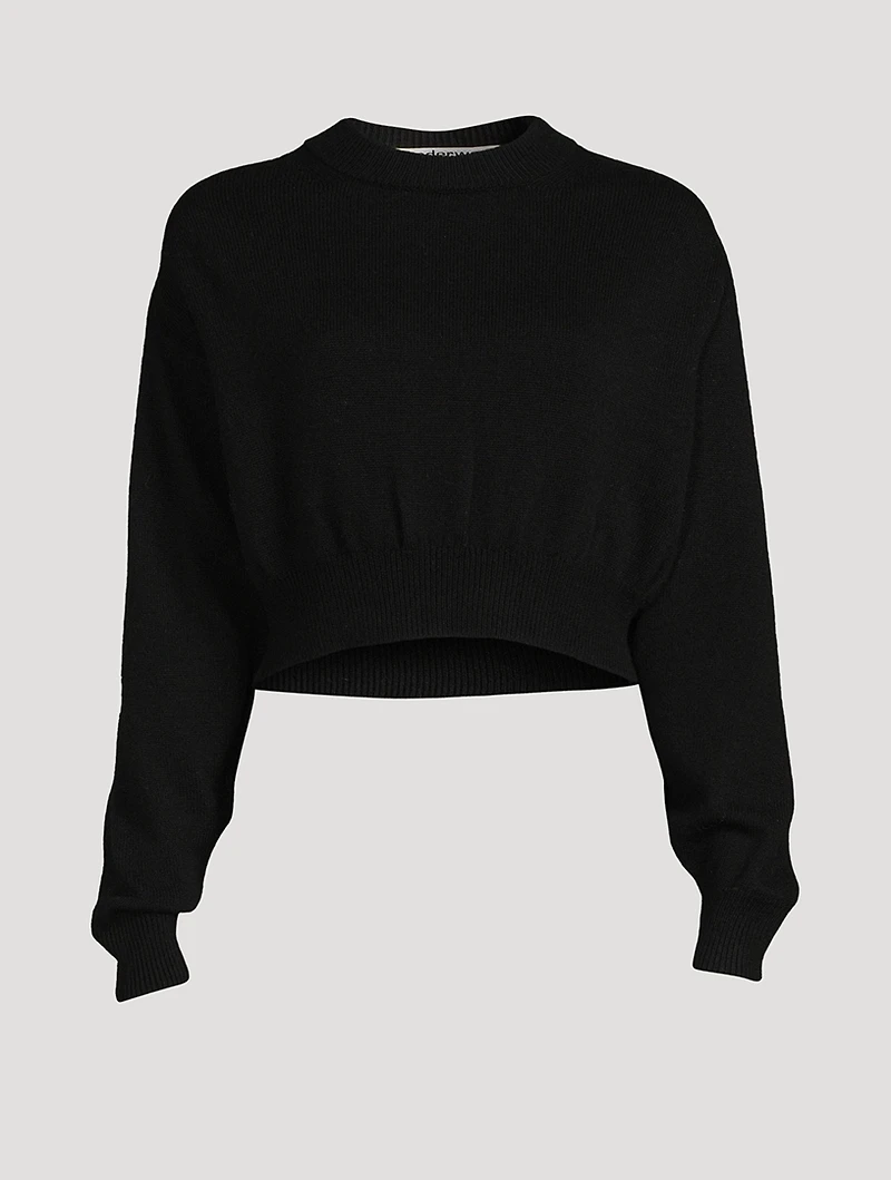 Illusion Tulle Cropped Sweater
