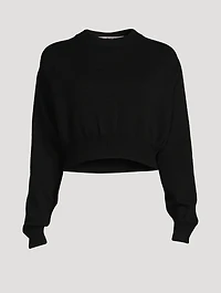 Illusion Tulle Cropped Sweater