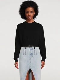 Illusion Tulle Cropped Sweater