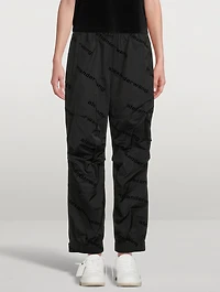 Taffeta Track Pants With Flock Logos
