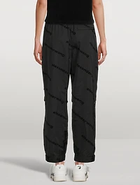 Taffeta Track Pants With Flock Logos