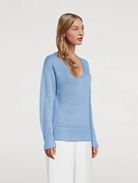Linen Knit V-Neck Sweater