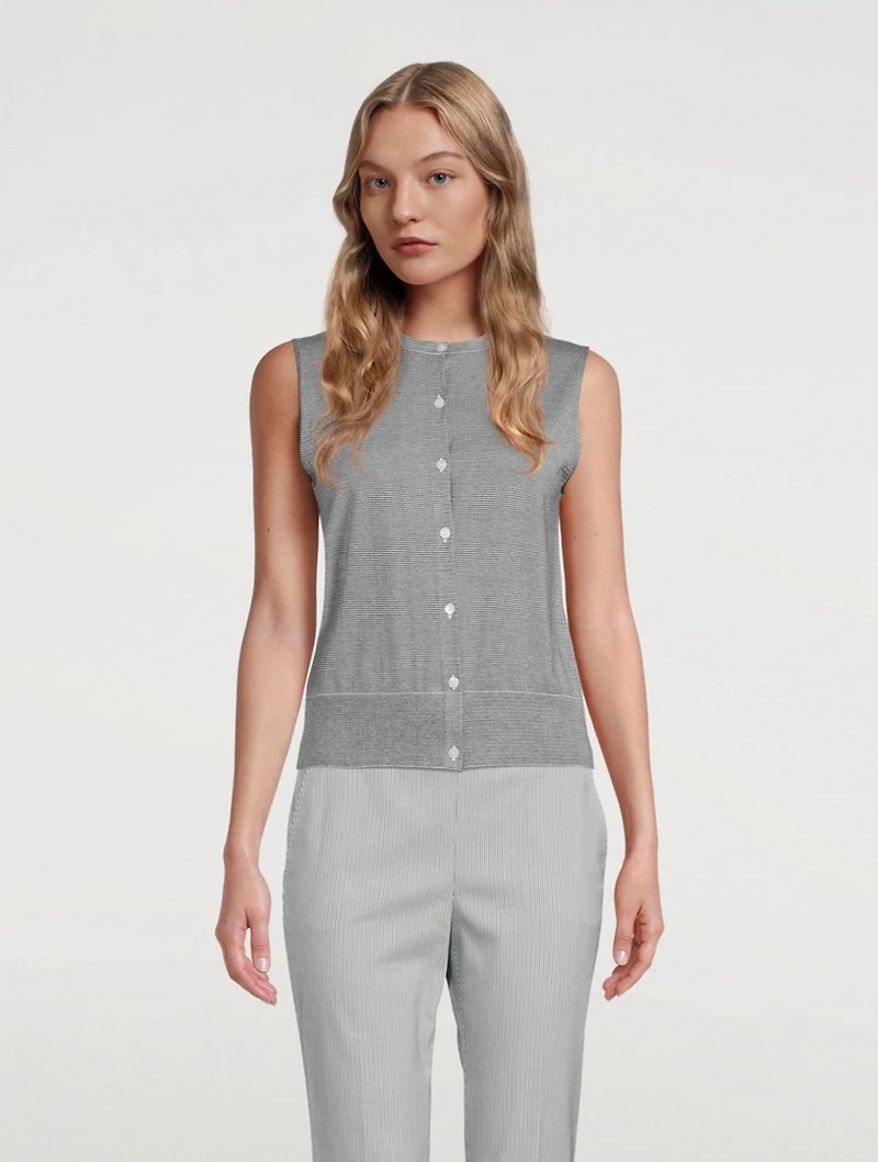 Shrunken Sleeveless Cardigan