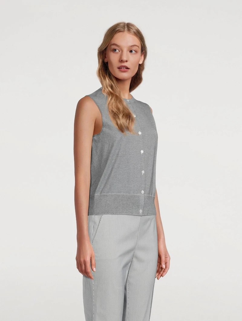 Shrunken Sleeveless Cardigan