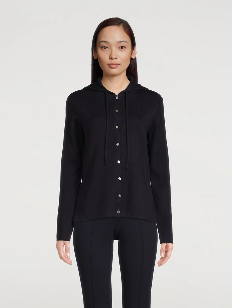 Cotton Hooded Cardigan