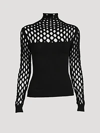 Net Turtleneck Top