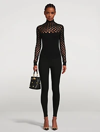 Net Turtleneck Top