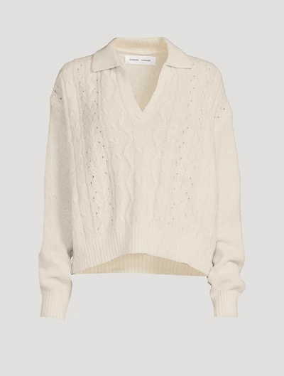 Neta Cable-Knit Polo Sweater