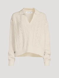 Neta Cable-Knit Polo Sweater