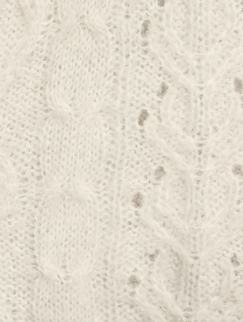 Neta Cable-Knit Polo Sweater