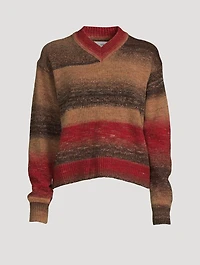 Zoey Jacquard Stripe V-Neck Sweater