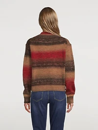 Zoey Jacquard Stripe V-Neck Sweater