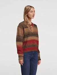 Zoey Jacquard Stripe V-Neck Sweater