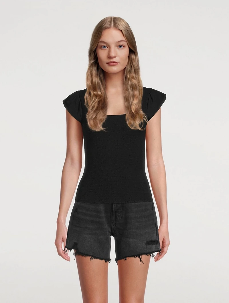 Alicia Smocked Ruffle Top