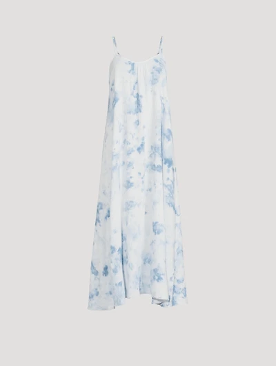 Lila Cotton Long Dress Watercolour Print