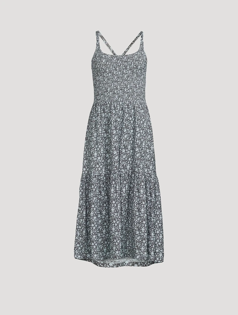 Penelope Printed Cross-Back Midi Dress
