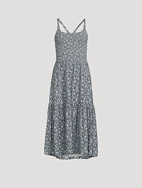 Penelope Printed Cross-Back Midi Dress