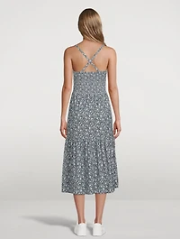 Penelope Printed Cross-Back Midi Dress