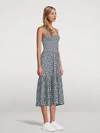 Penelope Printed Cross-Back Midi Dress