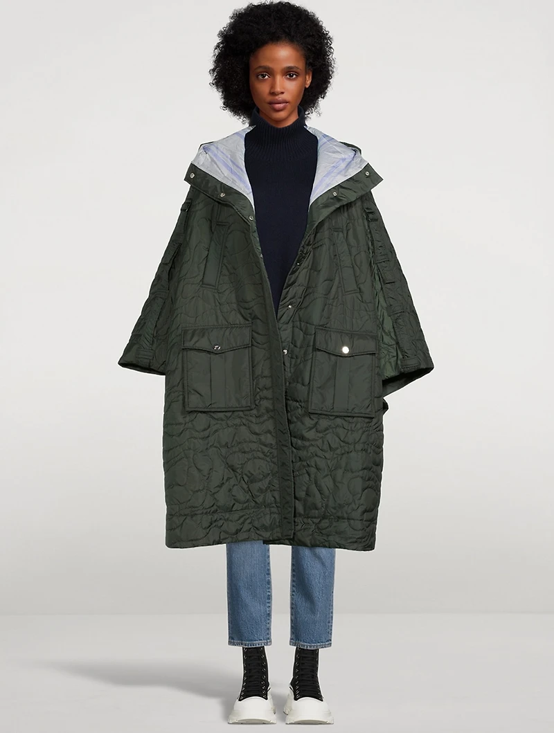 Quilted Recycled Ripstop Cape