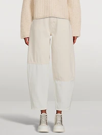 Cutline Curved-Leg Jeans