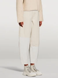 Cutline Curved-Leg Jeans