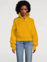 Half-Zip Cable-Knit Sweater