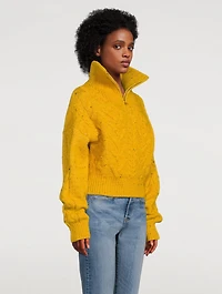 Half-Zip Cable-Knit Sweater