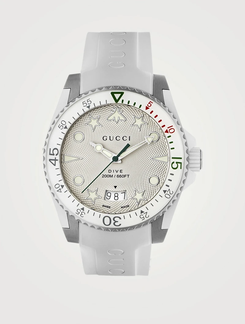 Dive Stainless Steel Rubber Strap Watch