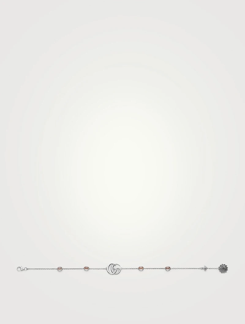 Double G Silver Bracelet With Mother-Of-Pearl