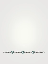 Interlocking G Sterling Silver Enamel Bracelet
