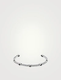 Thin Interlocking G Silver Cuff Bracelet