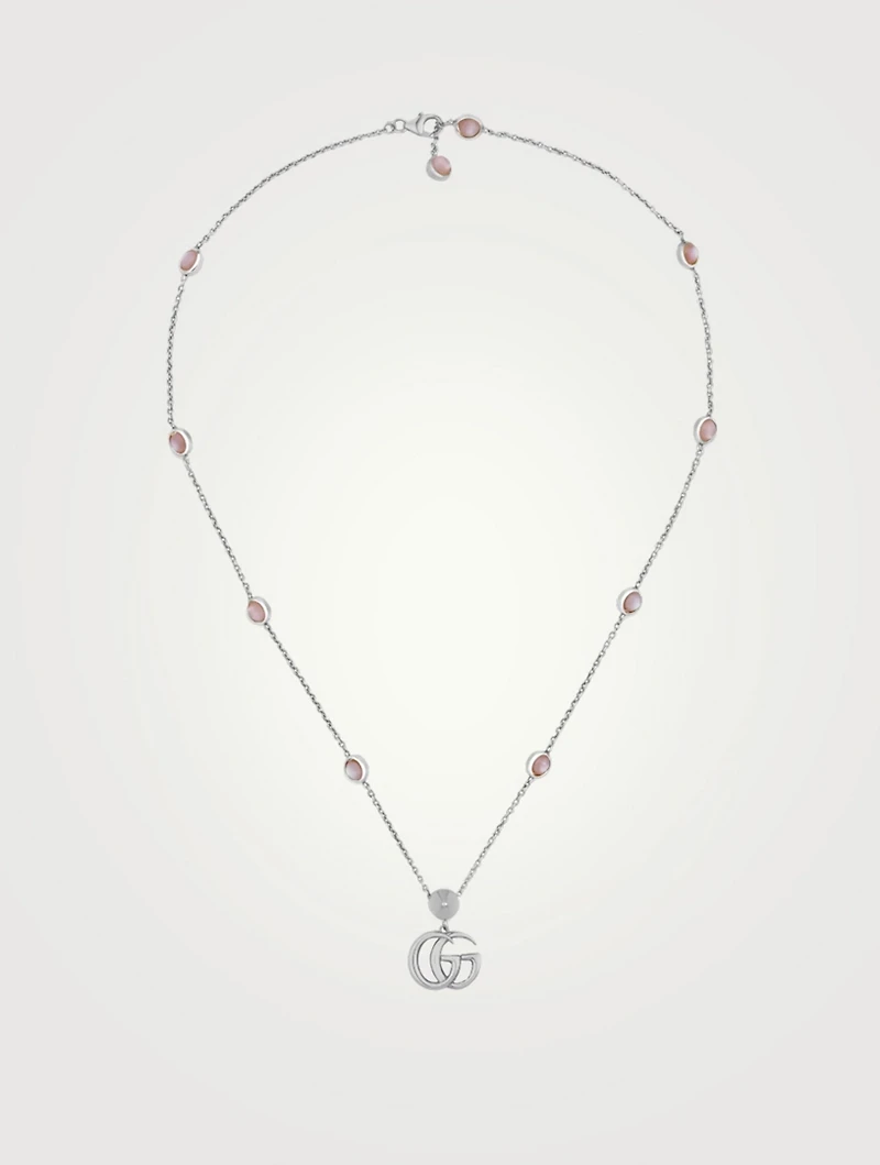 Double G Silver Necklace With Mother-Of-Pearl