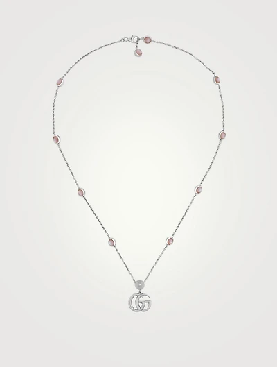 Double G Silver Necklace With Mother-Of-Pearl