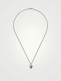 Interlocking G Sterling Silver Heart Necklace