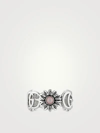 Double G Sterling Silver Flower Ring With Mother-Of-Pearl