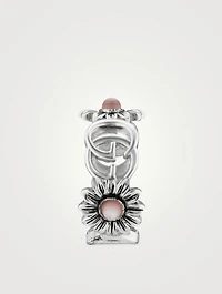 Double G Sterling Silver Flower Ring With Mother-Of-Pearl