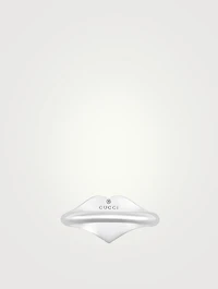Interlocking G Sterling Silver Heart Ring