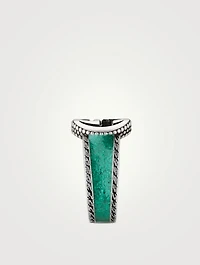 Interlocking G Sterling Silver Enamel Ring