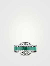Interlocking G Sterling Silver Enamel Ring
