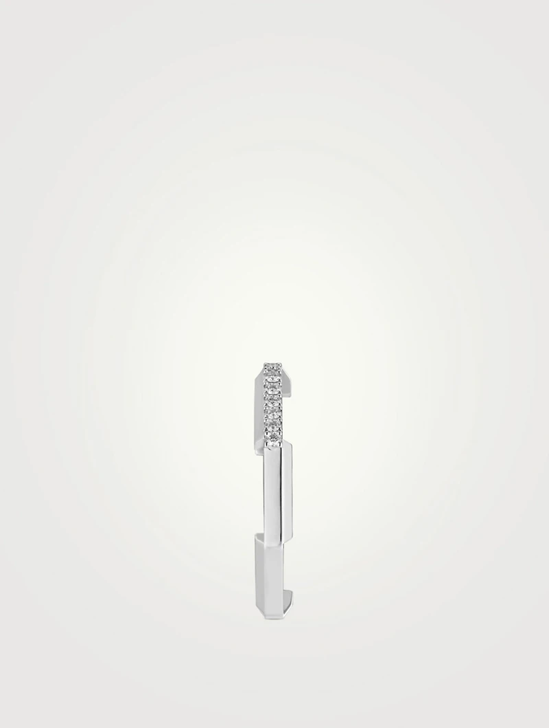18K White Gold Link To Love Ring With Diamonds