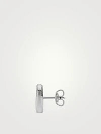 Double G Flower Sterling Silver Stud Earrings With Mother-Of-Pearl