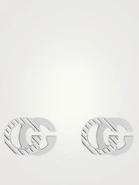 GG Running 18K White Gold Stud Earrings
