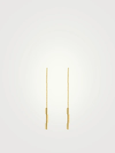 Link To Love 18K Gold Bar Chain Earrings