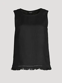 Linen Fringe Hem Top