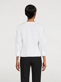 Good Cotton Gathered-Sleeve Top