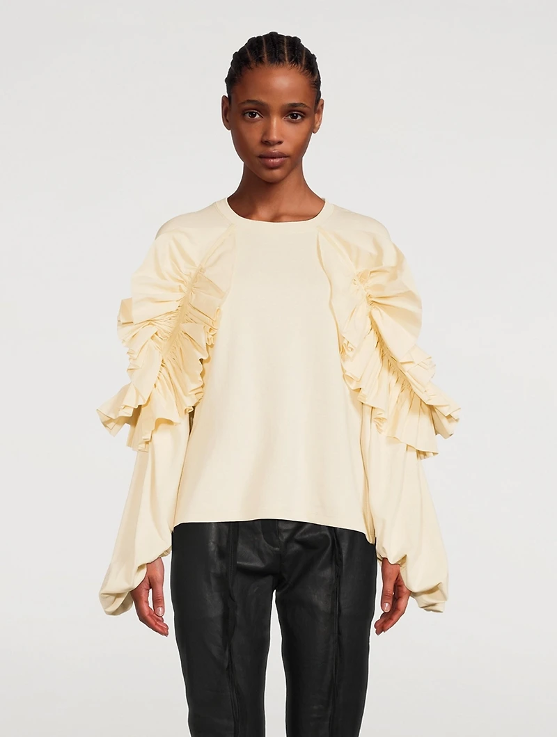 Lilly Ruffled Puff-Sleeve Sweatshirt