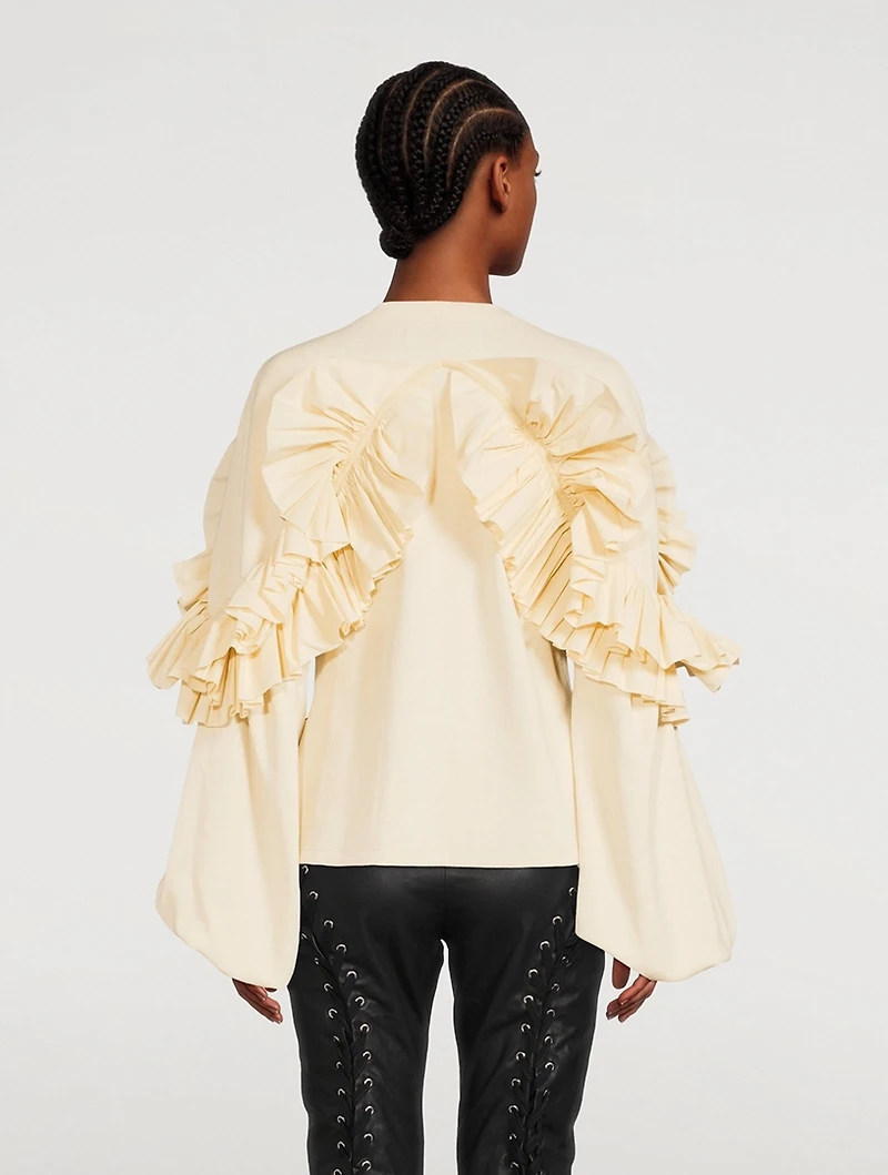 Lilly Ruffled Puff-Sleeve Sweatshirt