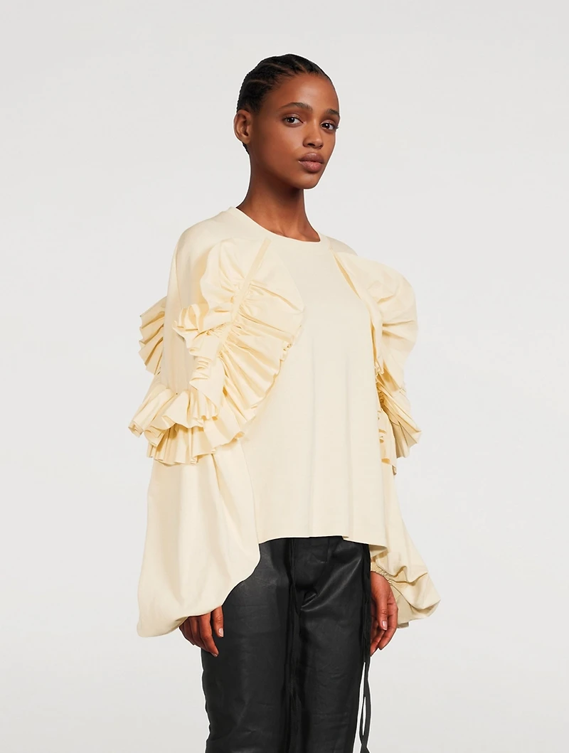 Lilly Ruffled Puff-Sleeve Sweatshirt