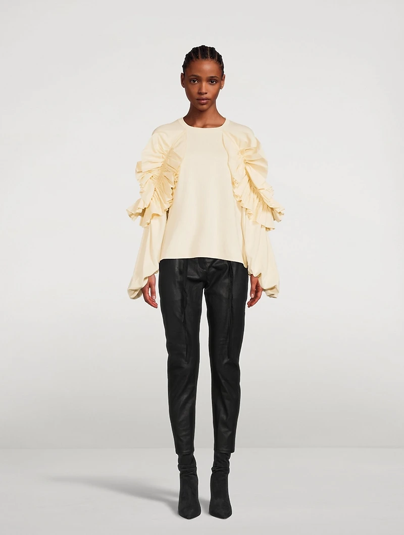 Lilly Ruffled Puff-Sleeve Sweatshirt